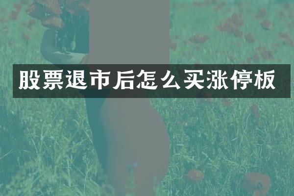 股票退市后怎么买涨停板