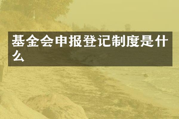 基金会申报登记制度是什么