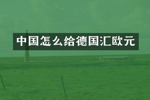 中国怎么给德国汇欧元