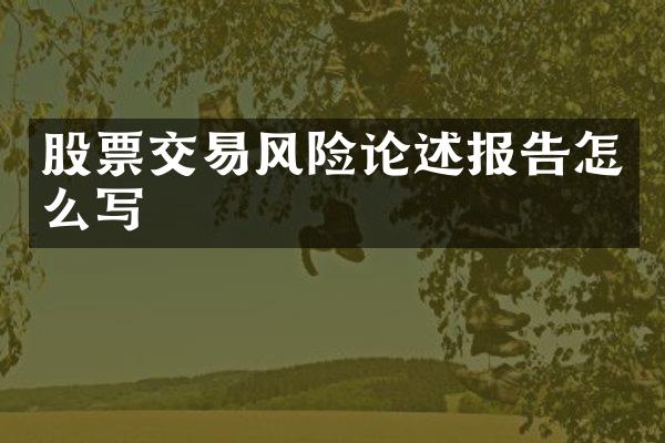 股票交易风险论述报告怎么写