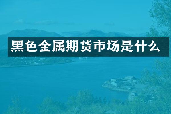 黑色金属期货市场是什么