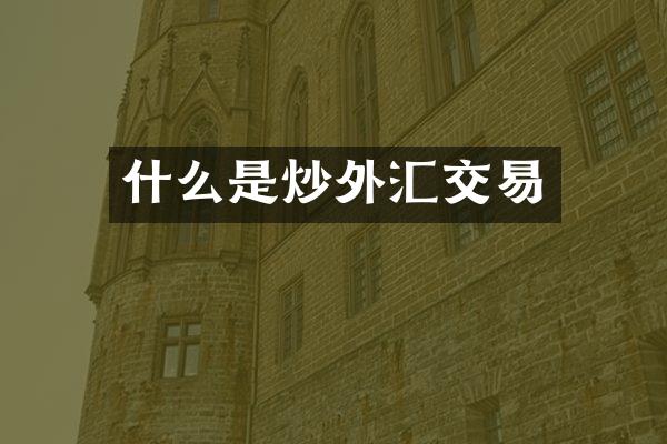 什么是炒外汇交易