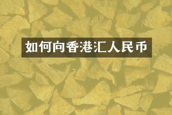 如何向香港汇人民币