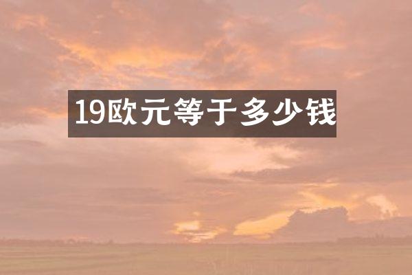 19欧元等于多少钱