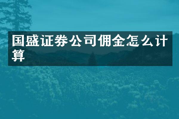 国盛证券公司佣金怎么计算