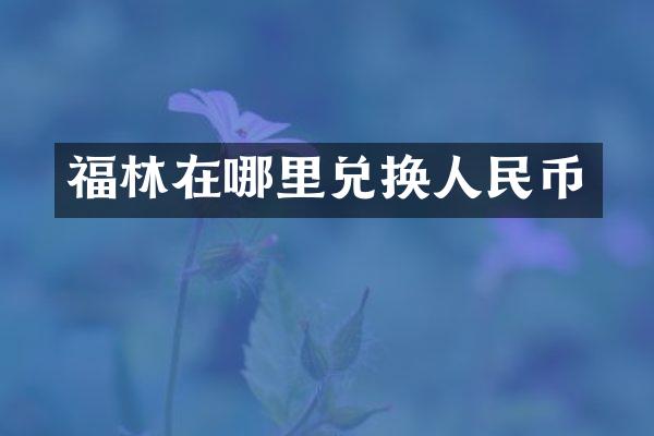 福林在哪里兑换人民币