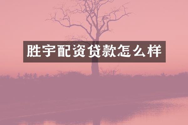 胜宇配资贷款怎么样