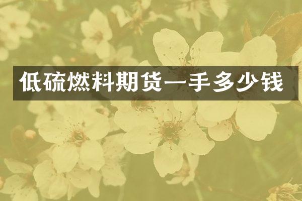 低硫燃料期货一手多少钱