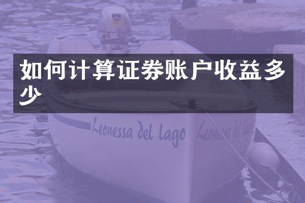 如何计算证券账户收益多少