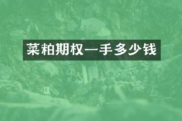 菜粕期权一手多少钱