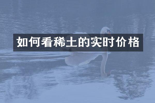 如何看稀土的实时价格
