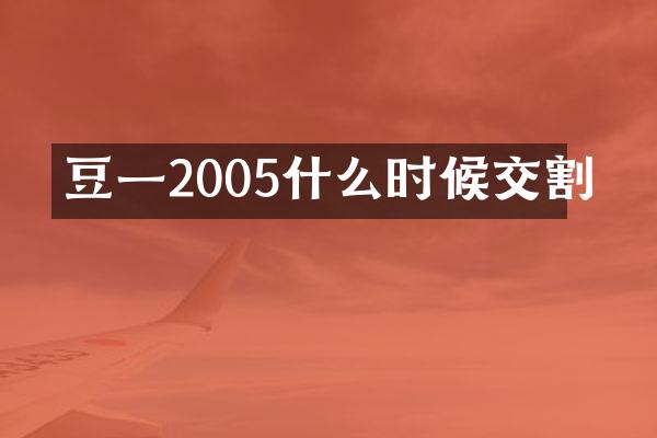 豆一2005什么时候交割