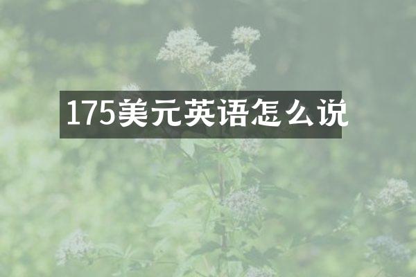 175美元英语怎么说
