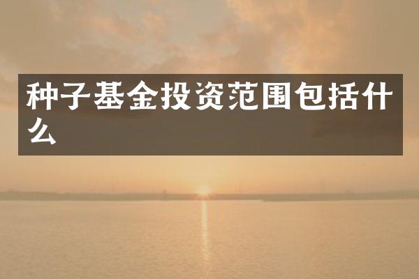 种子基金投资范围包括什么