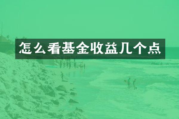 怎么看基金收益几个点