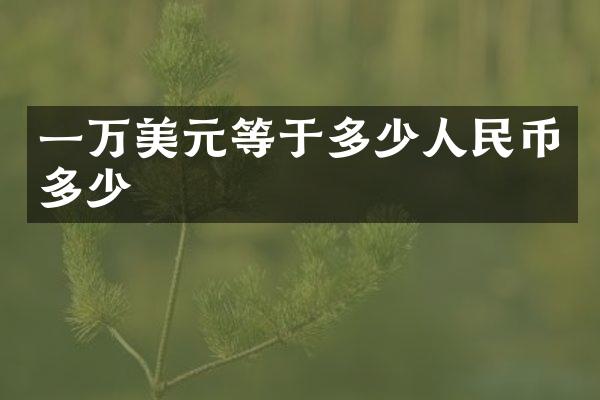 一万美元等于多少人民币多少