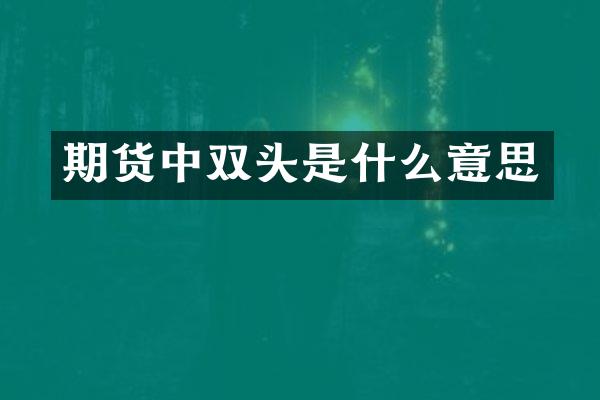 期货中双头是什么意思