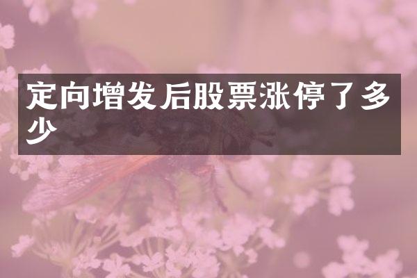 定向增发后股票涨停了多少