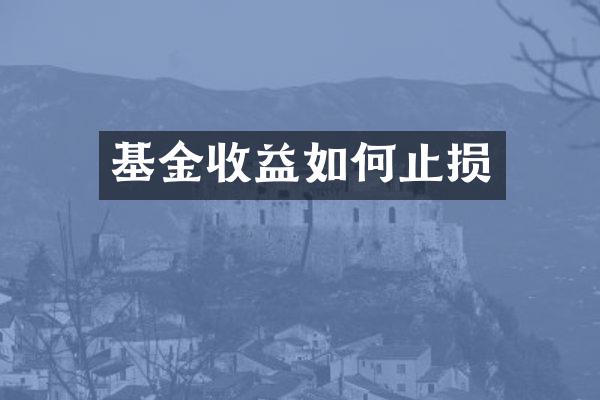 基金收益如何止损