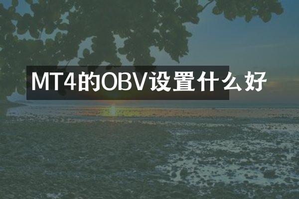 MT4的OBV设置什么好