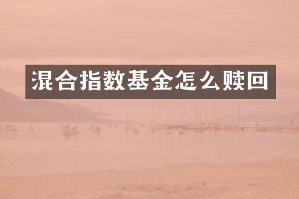 混合指数基金怎么赎回