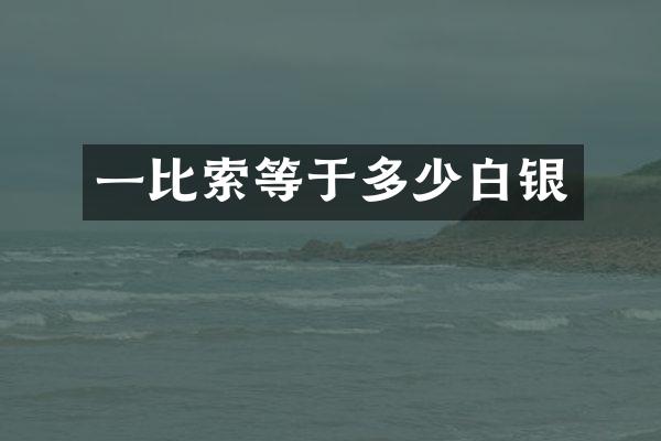 一比索等于多少白银