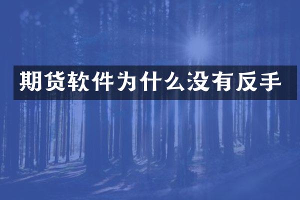 期货软件为什么没有反手