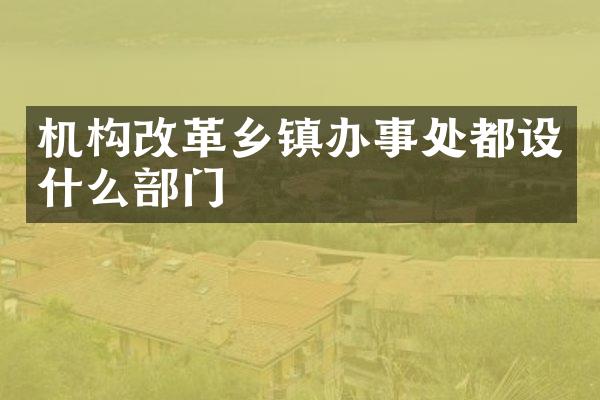 机构改革乡镇办事处都设什么部门