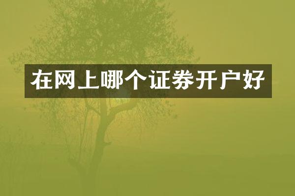 在网上哪个证券开户好