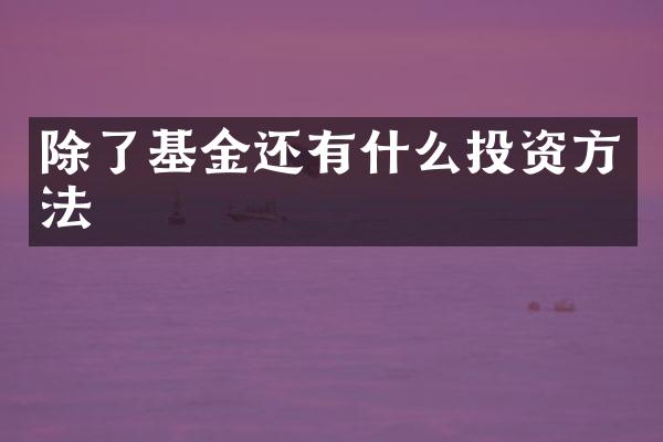 除了基金还有什么投资方法