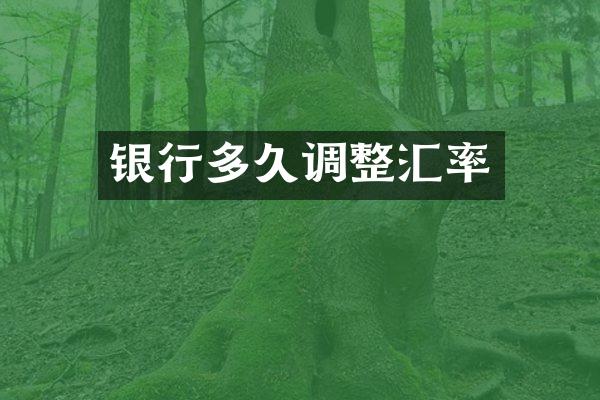 银行多久调整汇率