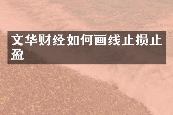 文华财经如何画线止损止盈