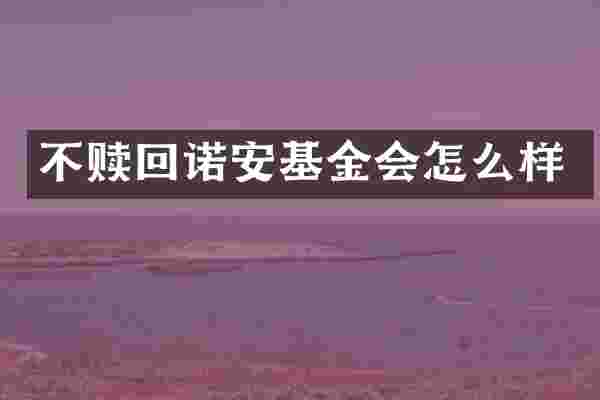 不赎回诺安基金会怎么样