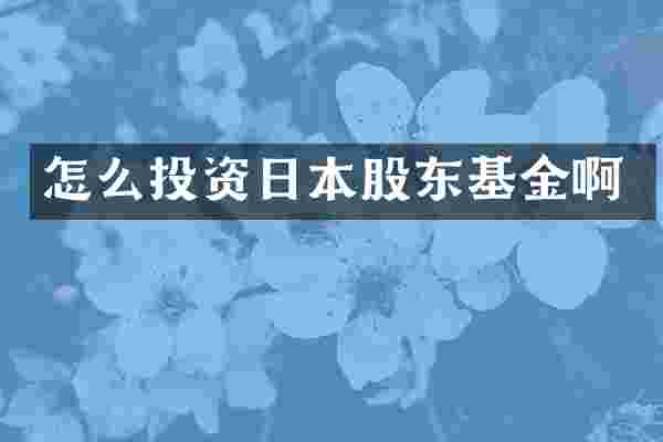怎么投资日本股东基金啊
