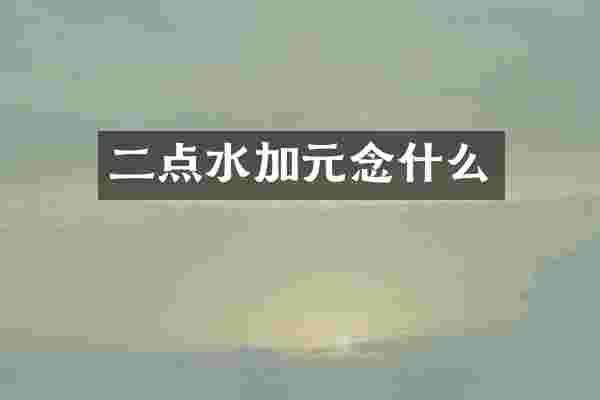 二点水加元念什么