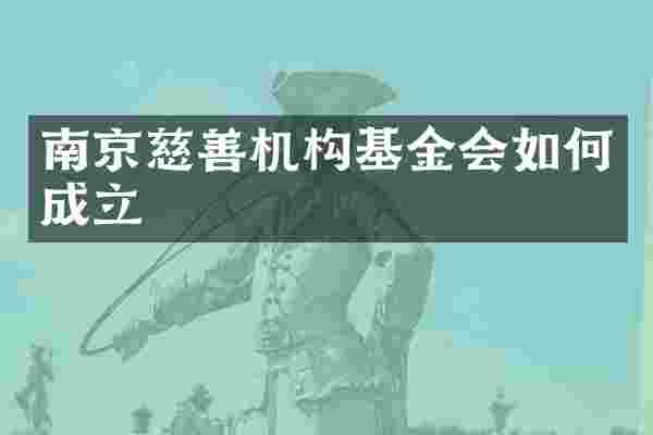 南京慈善机构基金会如何成立