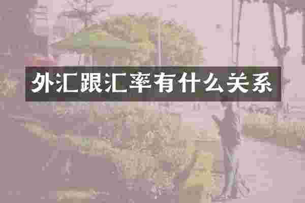 外汇跟汇率有什么关系