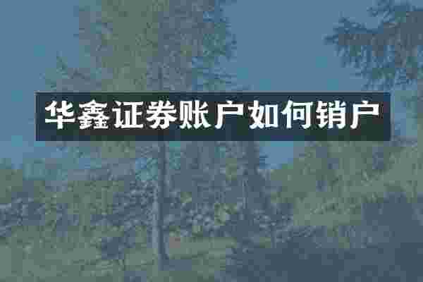 华鑫证券账户如何销户