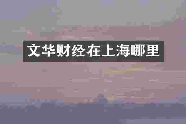 文华财经在上海哪里