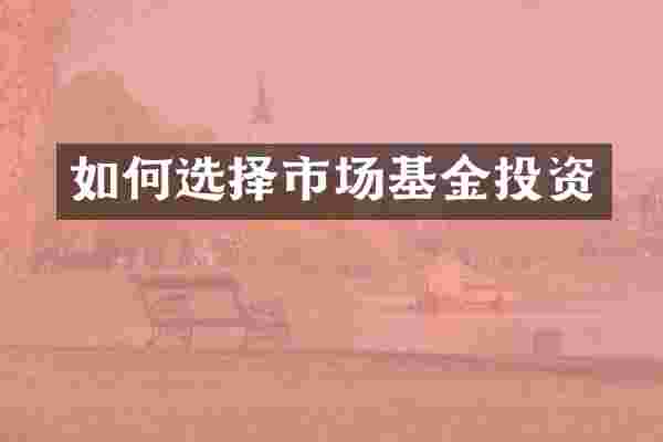 如何选择市场基金投资
