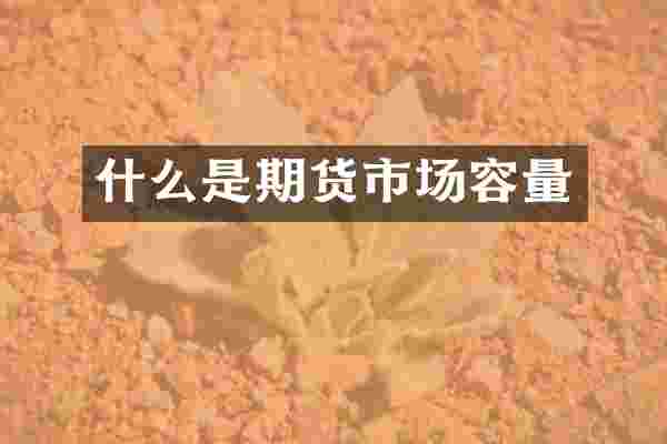 什么是期货市场容量