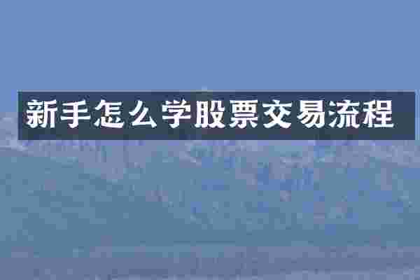 新手怎么学股票交易流程