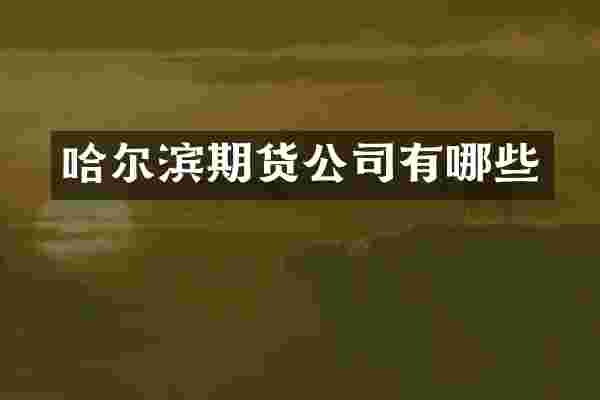哈尔滨期货公司有哪些