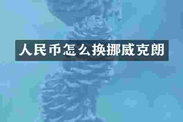 人民币怎么换挪威克朗