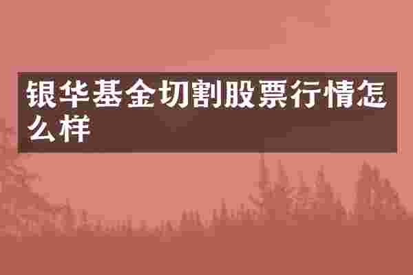 银华基金切割股票行情怎么样