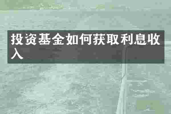 投资基金如何获取利息收入