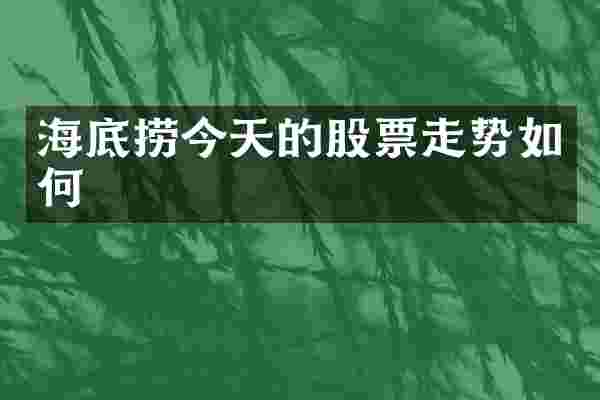 海底捞今天的股票走势如何