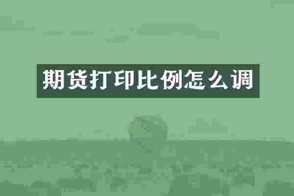期货打印比例怎么调