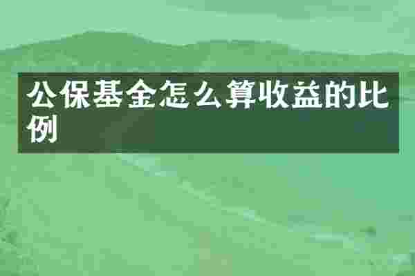 公保基金怎么算收益的比例