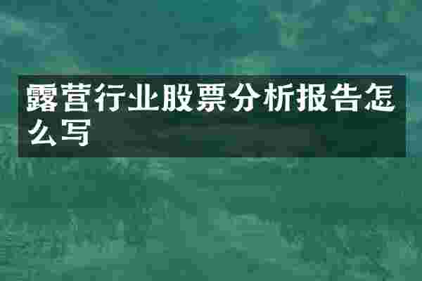露营行业股票分析报告怎么写